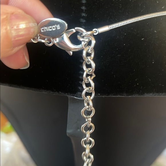 Chico's Black and Gold Statement Necklace with Bold Pendant - Picture 5 of 7